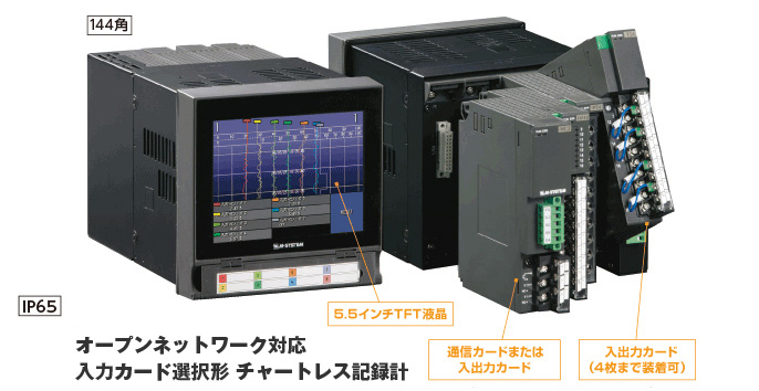 入力カード選択形チャートレス記録計